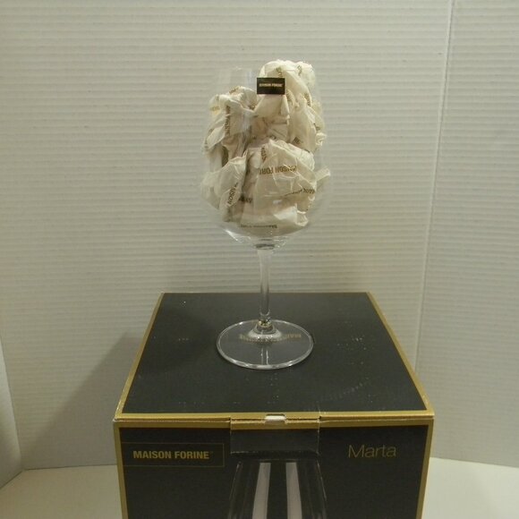 4 Bordeaux Red Wine Glasses/ Czech Crystal/ Maison Forine/ Marta/ New in Box - Picture 4 of 5